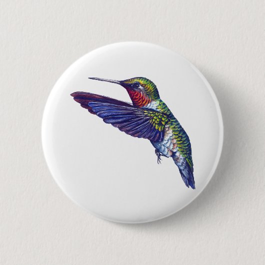 Karminroter Throated Kolibri Button (Vorderseite)