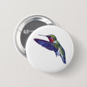 Karminroter Throated Kolibri Button (Vorne & Hinten)
