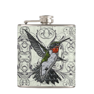 Karminroter Throated Kolibri Flachmann