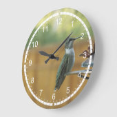 Karminroter Throated Kolibri Große Wanduhr (Winkel)