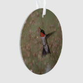 karminroter throated Kolibri Ornament (Vorderseite)