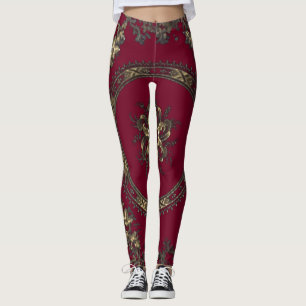 Karminrotes Mädchen Leggings