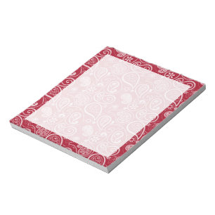 Karminrotes Paisley Notizblock