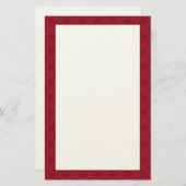 Karminrotes rotes Schneeflocke-Muster Briefpapier (Vorne/Hinten)