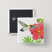 Karminrotes Throated Kolibri-Button Button (Vorne & Hinten)