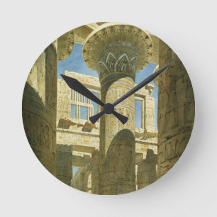 Karnak, c.1866 (w/c auf Papier) Runde Wanduhr