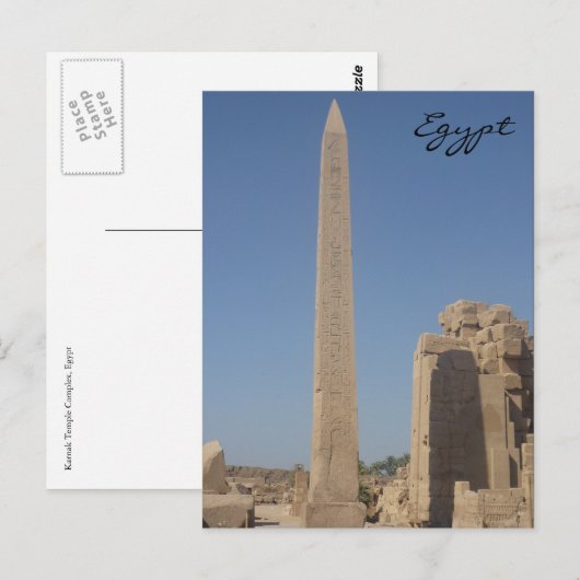 Karnak Obelisk Postkarte (Vorne/Hinten)
