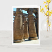 Karnak Temple Columns Portrait, Luxor, Ägypten Karte (Gelbe Blume)