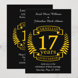 Karnelian Gemstone Hochzeitstag 17 Jahre Einladung