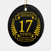 Karnelian Gemstone Hochzeitstag 17 Jahre Keramik Ornament (Links)