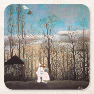 Karneval-Abend, Rousseau Rechteckiger Pappuntersetzer