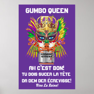 Karneval Ansicht deutet der Königin-Gumbo 40x60" Poster