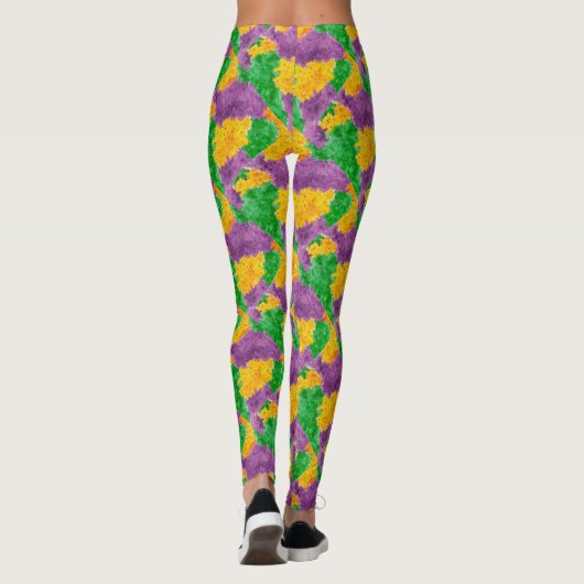 Karneval-Aquarell Pointillize Tarnung Leggings (Rückseite)