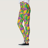Karneval-Aquarell Pointillize Tarnung Leggings (Links)