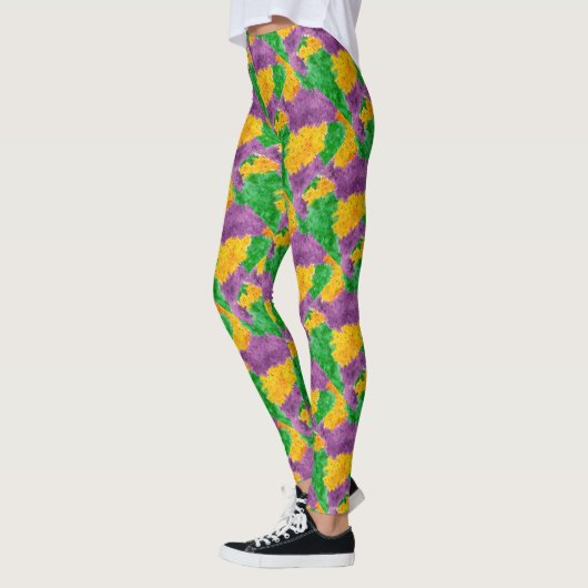 Karneval-Aquarell Pointillize Tarnung Leggings (Links)