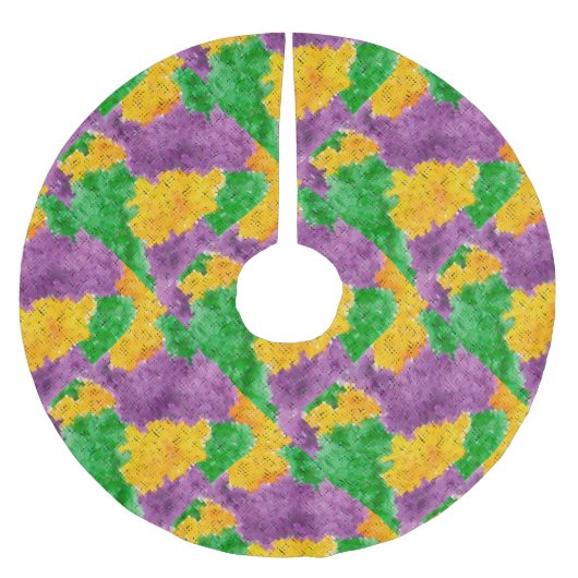 Karneval-Aquarell Pointillize Tarnung Polyester Weihnachtsbaumdecke (Vorderseite)