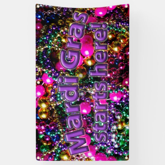 Karneval beginnt HIER! FAHNE Banner (Vertikal)