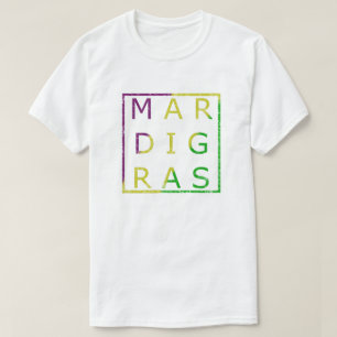 Karneval beunruhigtes Grünes, Lila und GoldT-Shir T-Shirt