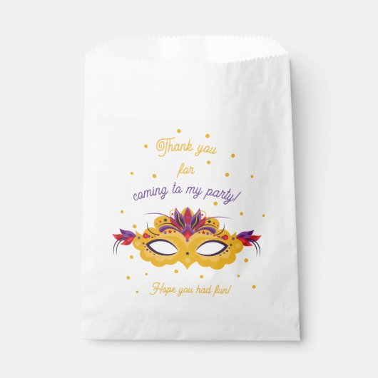 Karneval Birthday Party Danke Geschenktütchen (Vorderseite)