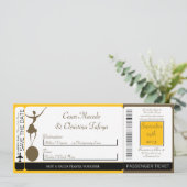 Karneval Boarding Pass Einladung Hochzeit (Stehend Vorderseite)