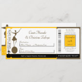 Karneval Boarding Pass Einladung Hochzeit (Vorne/Hinten)