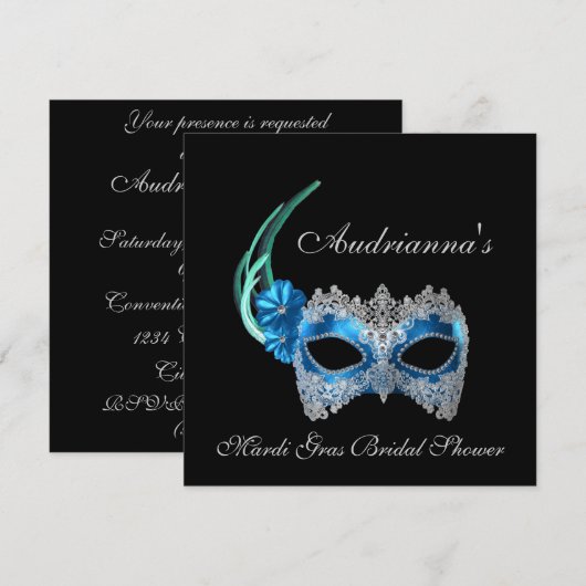 "Karneval-Brautparty " Einladung (Vorne/Hinten)