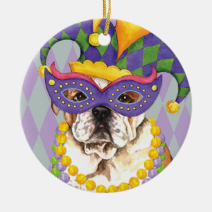 Karneval-Bulldogge Keramikornament