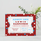 Karneval Christening Party Einladung (Stehend Vorderseite)