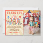 Karneval Circus & Animes Geburtstags-Foto Dankeskarte (Vorderseite)