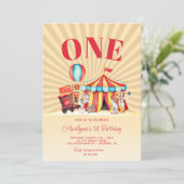 Karneval Circus Big 1. Geburtstag Einladung (Stehend Vorderseite)