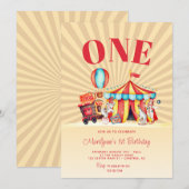 Karneval Circus Big 1. Geburtstag Einladung (Vorne/Hinten)