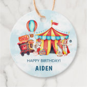 Karneval Circus Big Blue Geburtstag Geschenkanhänger (Vorderseite)