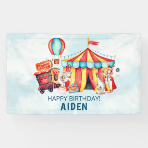 Karneval Circus Big Top Blue 1. Geburtstag Banner