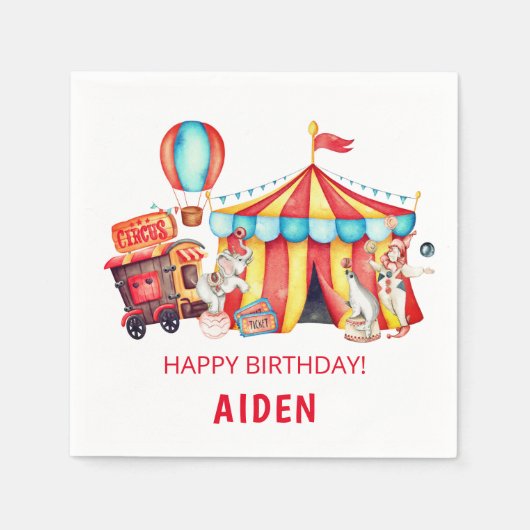 Karneval Circus Big Top Geburtstag Serviette (Vorderseite)