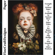 Karneval Circus Clown Girl CN3 Scrapbook Paper