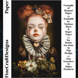 Karneval Circus Clown Girl CN3 Scrapbook Paper