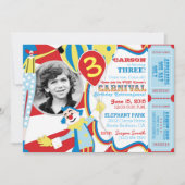 Karneval Circus Clowns Geburtstag Einladung (Vorderseite)