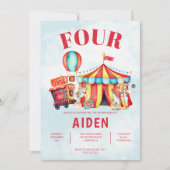 Karneval Circus Festival 4. Geburtstag Einladung (Vorderseite)