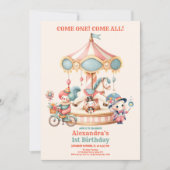 Karneval Circus Festival Show 1. Geburtstag Einladung (Vorderseite)