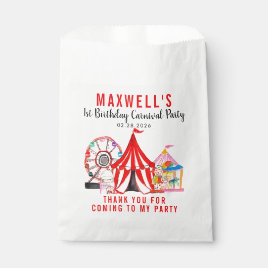 Karneval Circus Festival Show Vielen Dank zum Gebu Geschenktütchen (Vorderseite)