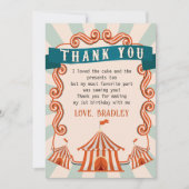 Karneval Circus Geburtstag Danke Karte (Vorderseite)