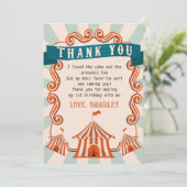 Karneval Circus Geburtstag Danke Karte (Stehend Vorderseite)
