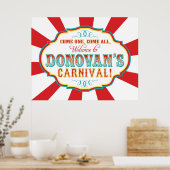 Karneval Circus Geburtstagsbanner Donovan CUSTOM Poster (Küche)