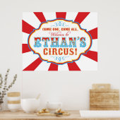 Karneval Circus Geburtstagsbanner Ethan CUSTOM Poster (Küche)