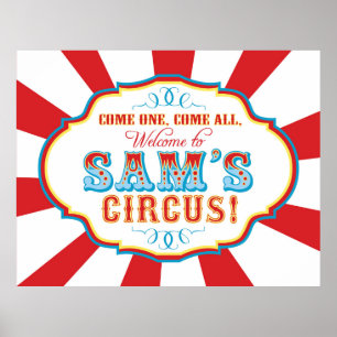 Karneval Circus Geburtstagsbanner für Sam CUSTOM Poster