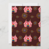 Karneval Circus Geburtstagseinladung Einladung (Rückseite)