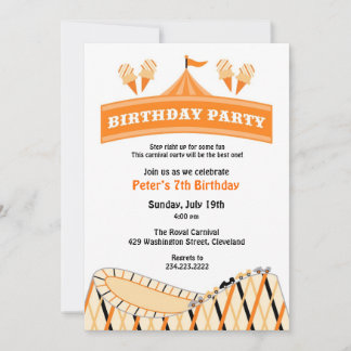 Karneval Circus Geburtstagsparty Einladung
