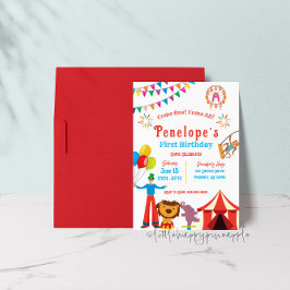 Karneval Circus Geburtstagsparty Einladung