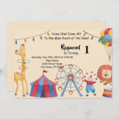 Karneval Circus Geburtstagsparty Einladung (Vorne/Hinten)