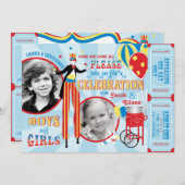 Karneval Circus Juggling Stilt Walkers Geburtstag Einladung (Vorne/Hinten)